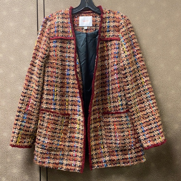 🔥🔥🔥Anthropologie Harlequin Tweed Blazer Jacket - Picture 7 of 16
